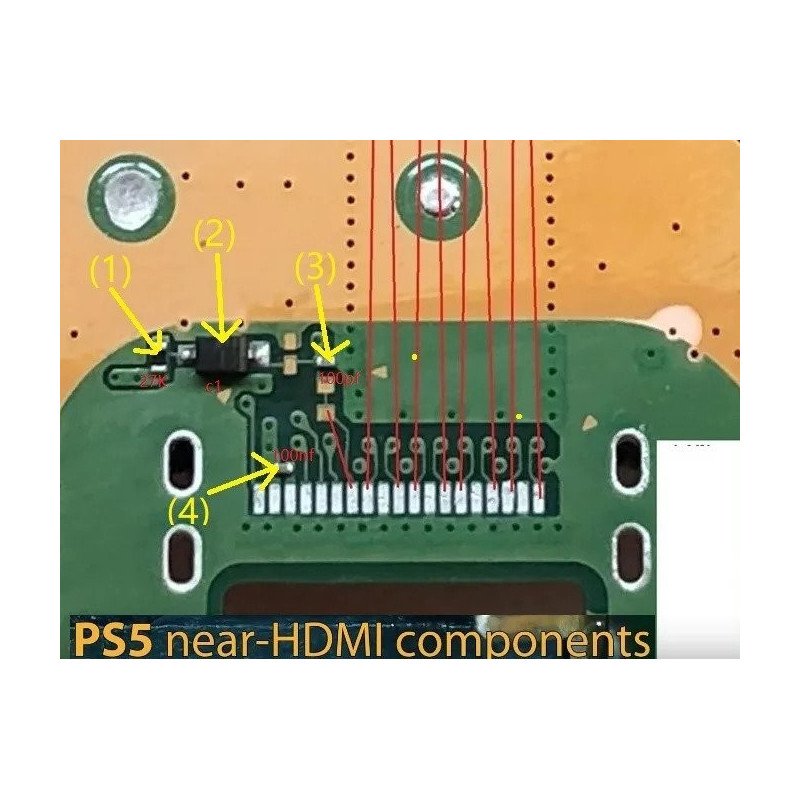 3 stuks PlayStation 5 HDMI componenten C1-diode, 27K-weerstand of 100pf 100nf-condensatoren