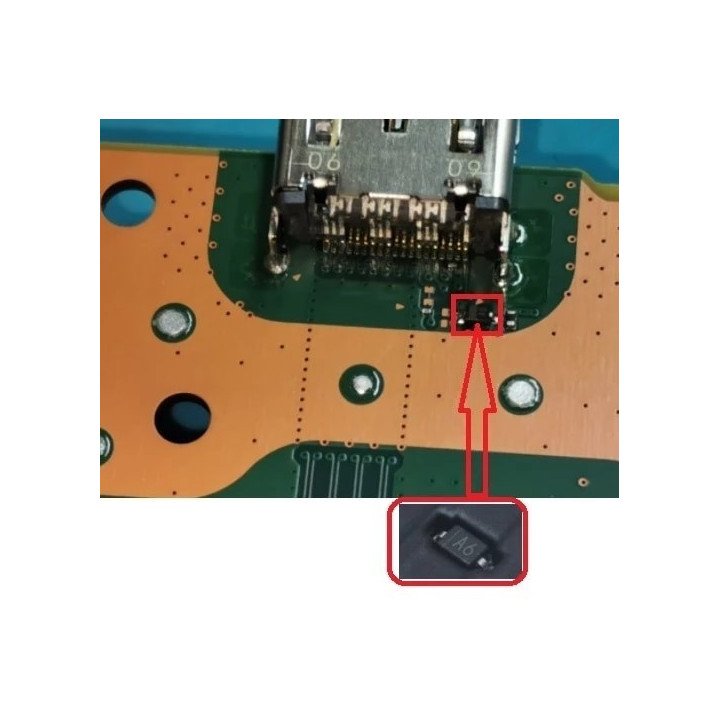 PlayStation 5 HDMI-componenten C1-diode, 27K-weerstand of condensatoren