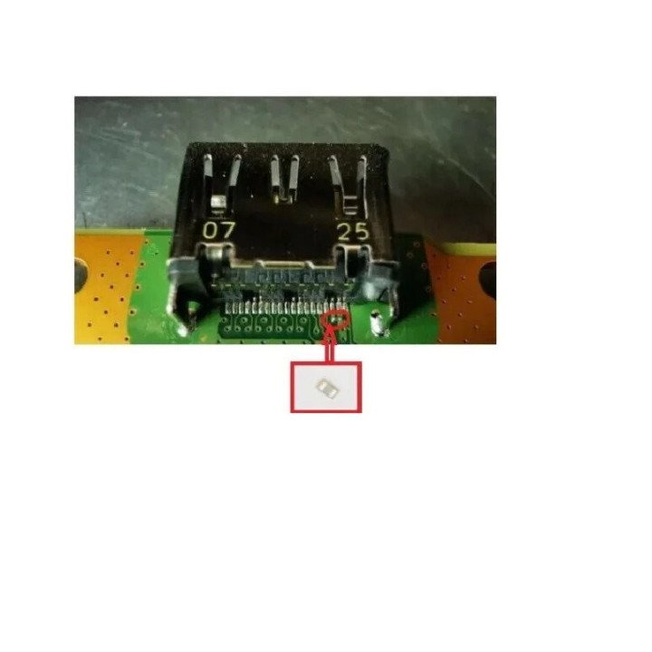 PlayStation 5 HDMI-componenten C1-diode, 27K-weerstand of condensatoren