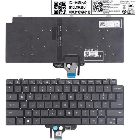 Dell Latitude 13-7300 7310 7320 5320 Toetsenbord met verlichting