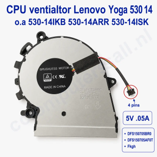 Lenovo Yoga 530-14IKB 530-14ARR 530-14ISK Koelventilator DFS150705AF0T