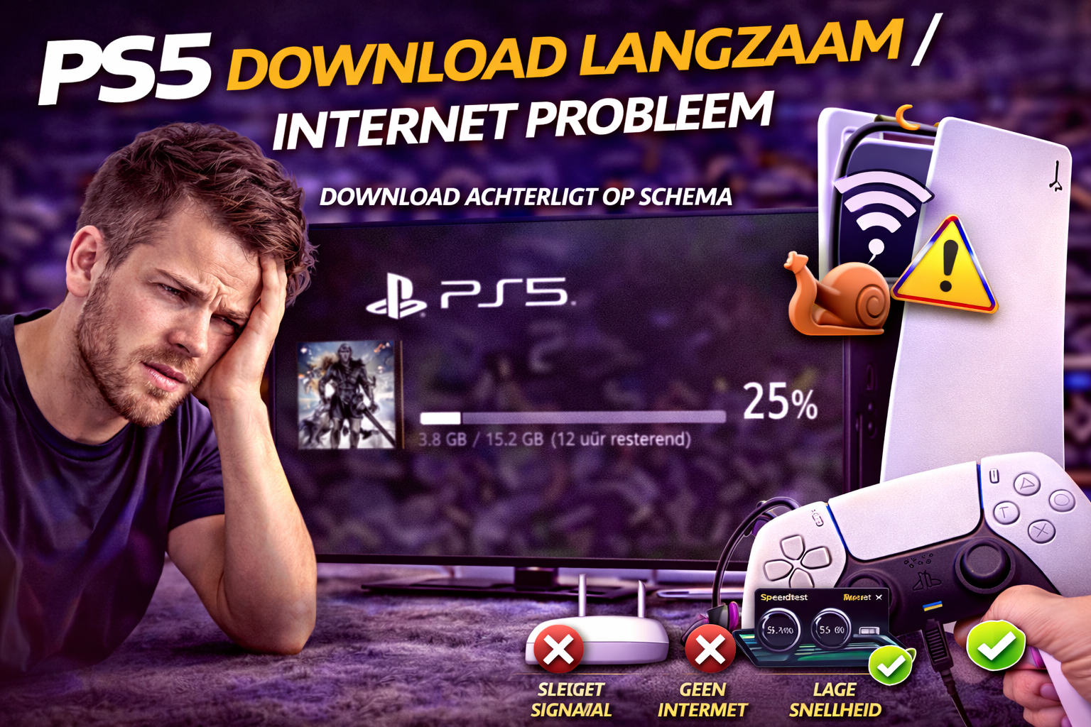 PS5 download langzaam probleem internet