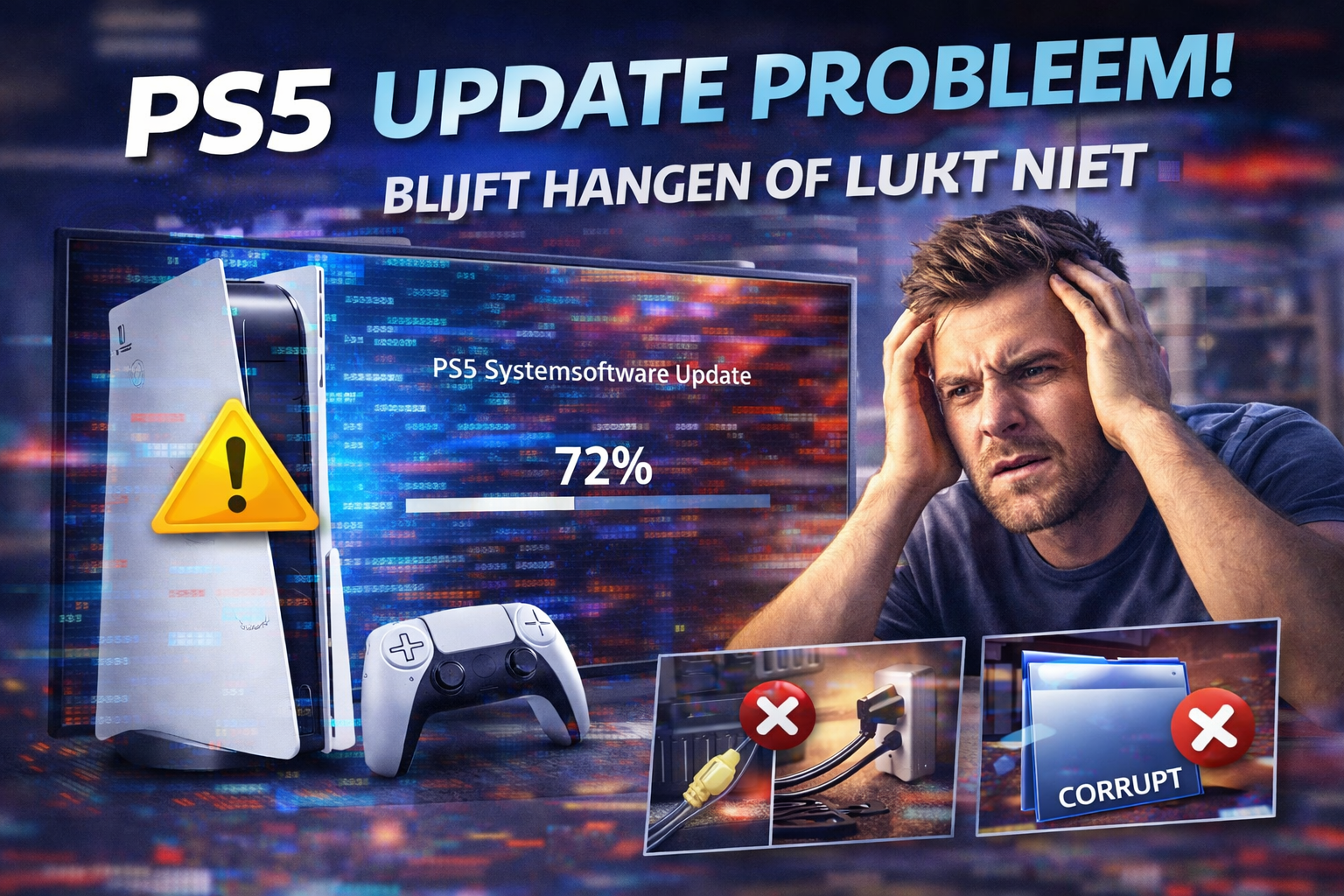 PS5 update probleem blijft hangen of lukt niet