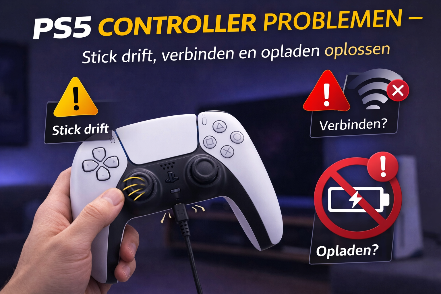 PS5 controller problemen stick drift verbinden opladen