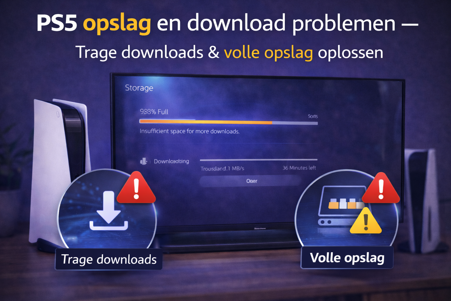 PS5 download langzaam opslag vol probleem