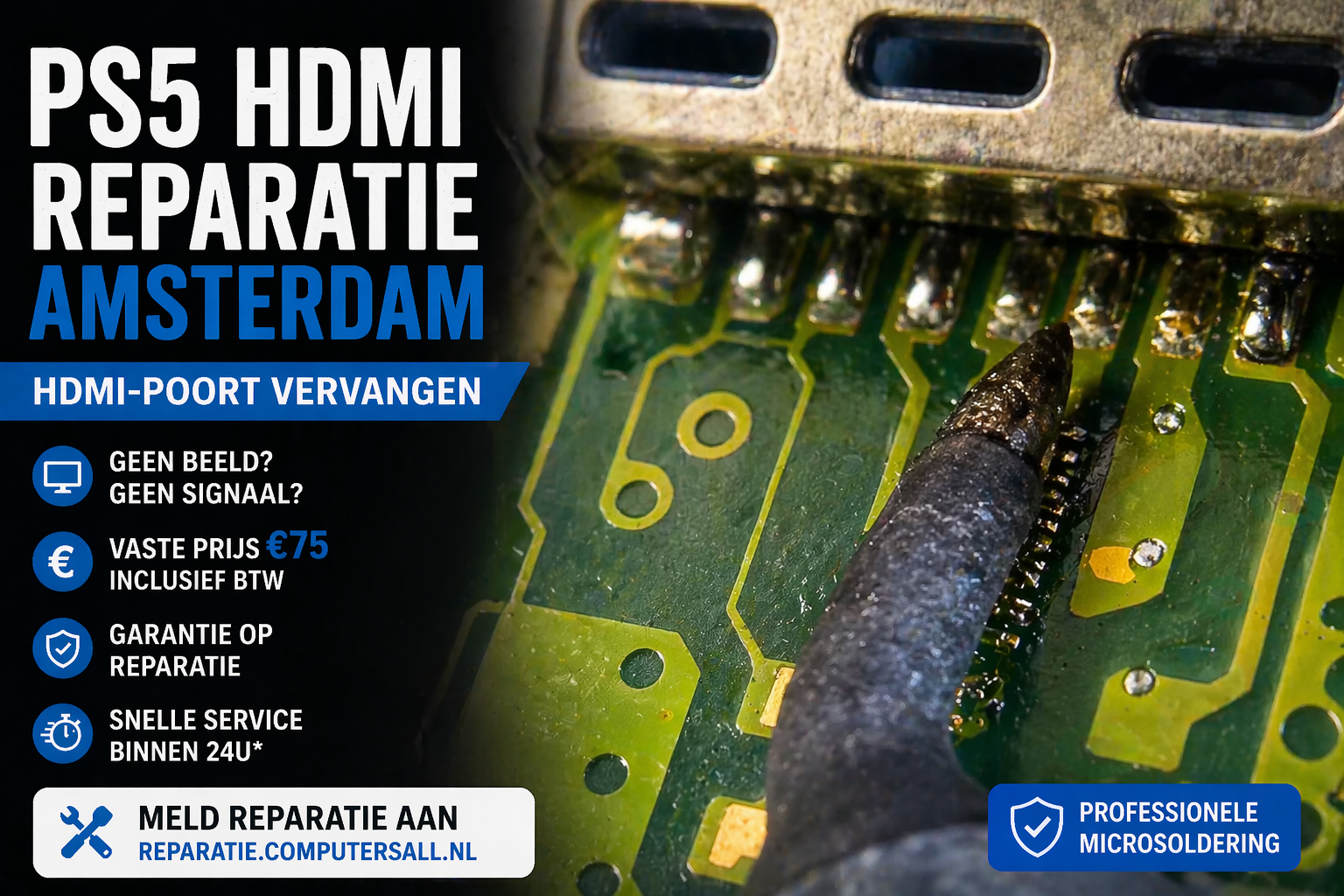 PS5 HDMI reparatie Amsterdam PS5 HDMI reparatie Amsterdam HDMI poort vervangen