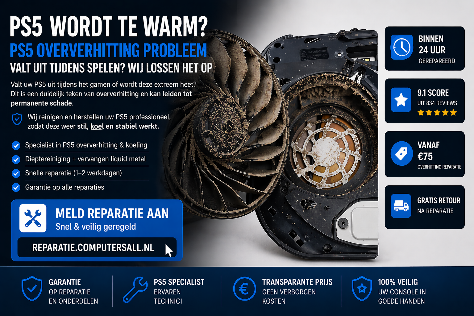 PS5 valt uit tijdens spelen oververhitting probleem