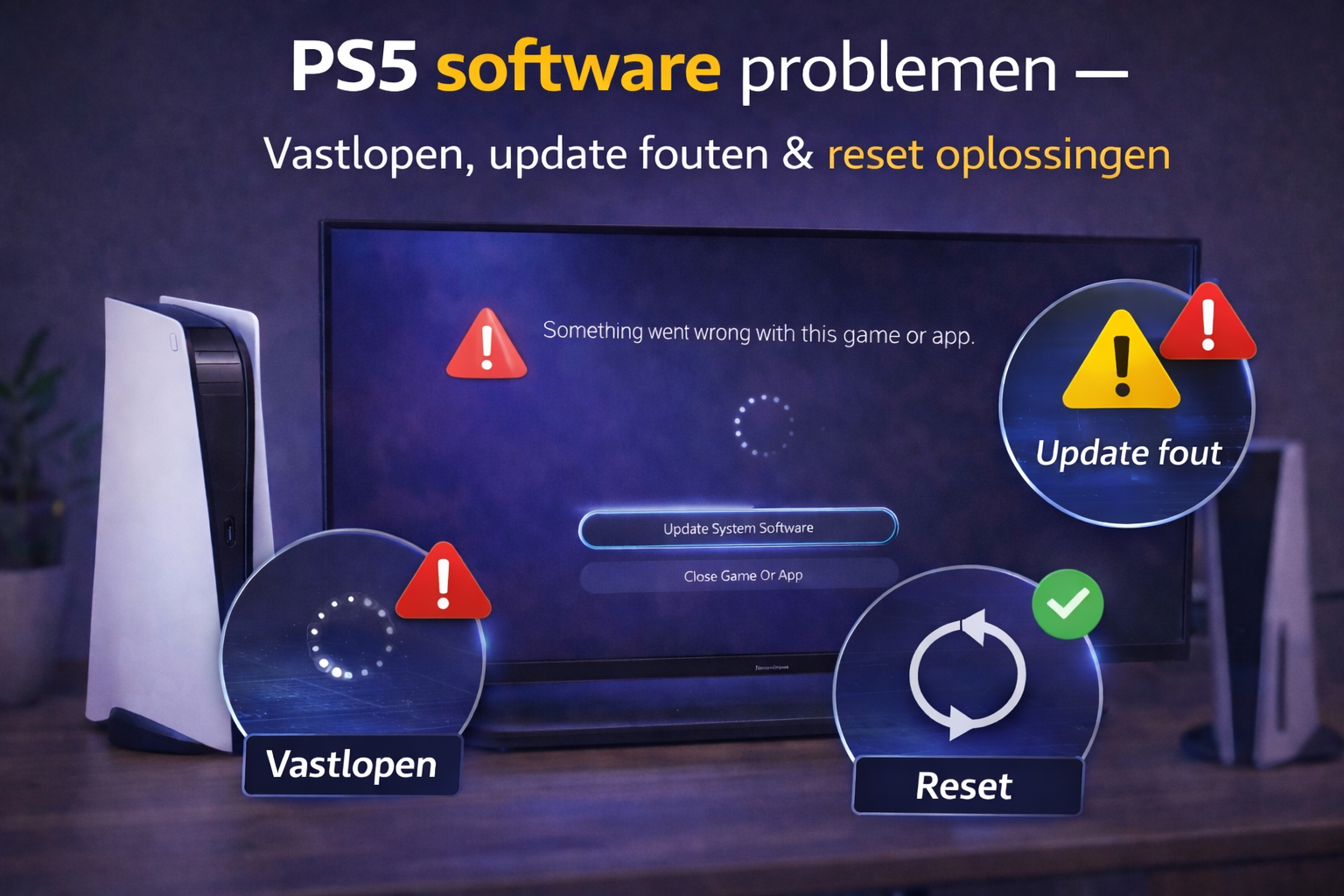 PS5 software problemen vastlopen update reset
